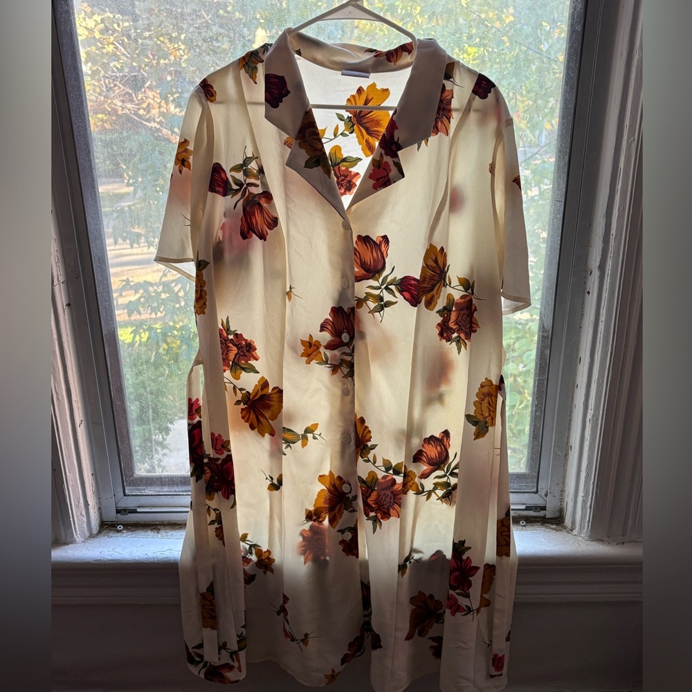 Floral autumn vintage plus size diner dress